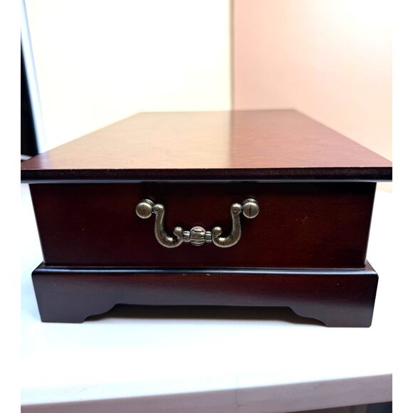 Bigelow Mahogany Tea Chest Handles Storage Organizer - Picture 7 of 9